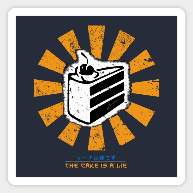 The Cake Is A Lie Retro Japanese Portal Sticker by Nova5